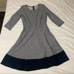 Gilli Navy Blue and White Striped Dress